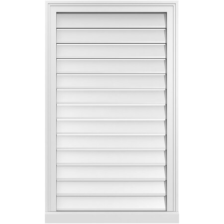 Ekena Millwork Vertical Surface Mount PVC Gable Vent: Functional, w/ 2"W x 2"P Brickmould Sill Frame, 24"W x 40"H GVPVE24X4003SF